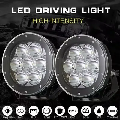 Spot Lights 7inch Driving Lights  LED Round Spotlights Offroad Light 4x4 Ute SUV • $98.25