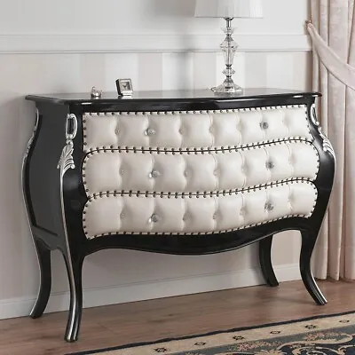 Dresser Brilliant Dark Baroque Style Convex Chest Of Drawers Black Lacquered ... • £2550