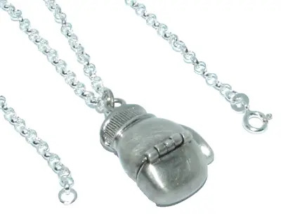 Gent's Silver Chain And Boxing Glove Pendant • $83.42