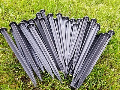 Garden Securing Pegs Weed Fabric Turf Cover Anchors Plastic STRONG 50 Pins • £7.89