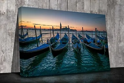 Venice Gondolas Italy Wall Art Framed Canvas Or Print Only • $22.40