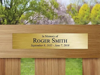 Outdoor Memorial Custom Plaque Plastic Engraved In Memory Of Plate Bench Tag Urn • $12.99