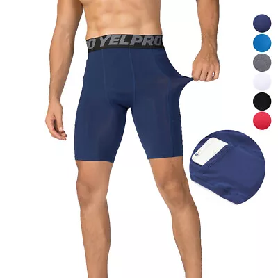 Mens Compression Shorts Workout Running Spandex Base Layer Sport Pants Quick Dry • $16.01