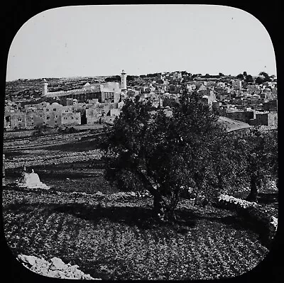 A VIEW OF HEBRON PALESTINE C1888 ANTIQUE PHOTOGRAPH Magic Lantern Slide • £15