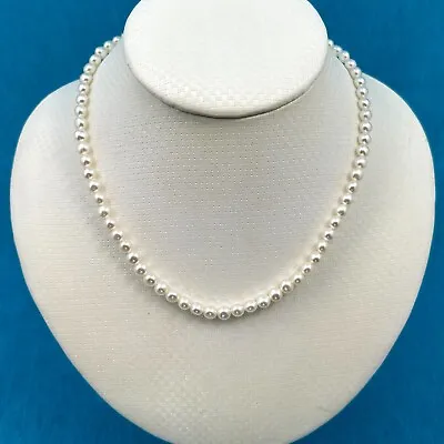 14k Spring Ring Clasp Pearl Choker Pearl Necklace Real Pearl Necklace • $65.95