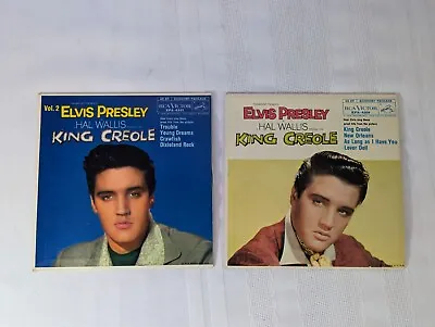 ELVIS PRESLEY / KING CREOLE 45 Rpm Records Vol I & II Picture Cardboard Sleeves • $24.99