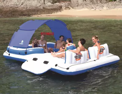 Giant 6-8 Person Lounge Chair Water Float Rows Floating Bed Island Swimming Pool • $529