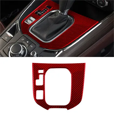 For Mazda CX-9 2016-2020 Red Carbon Fiber Interior Gear Shift Panel Cover Trim • $16.99