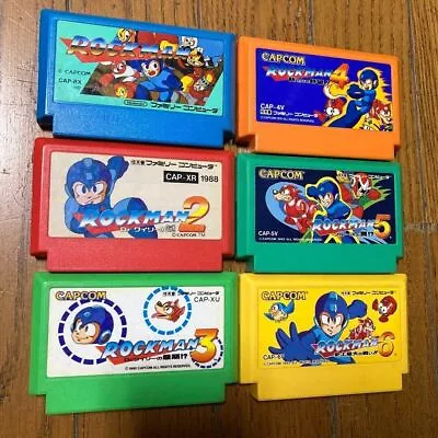 Set Of 6 Rockman 1 2 3 4 5 6 Megaman 1 2 3 4 5 6 NES CAPCOM Nintendo Famicom • $126.98