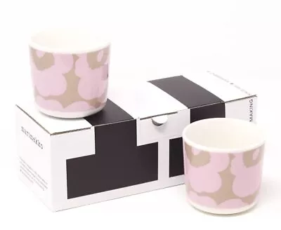 Marimekko Unikko Latte Mug No Handle 200ml Pink X Beige 2 Piece Set Japan Import • $73.55