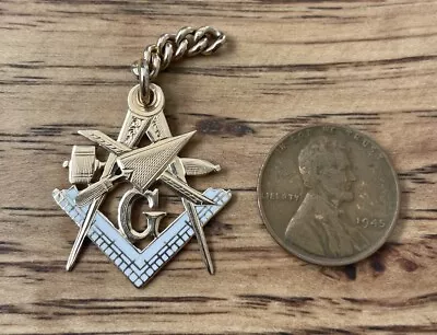 Large Antique Masonic Gold Watch Fob Charm ** BEAUTIFUL ** • $450