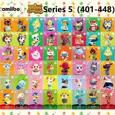 Animal Crossing Series 1 - 5 Amiibo Cards Villagers 001 448 New Coin Round Cadrs • $259.99