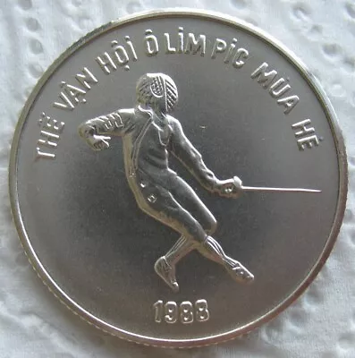 1986 Vietnam Silver 100 Dong UNC. Seoul Olympics • $10