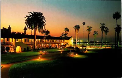 Santa Barbara California Harbor View Inn Sunset Palm Tree Ocean Vintage Postcard • $9.89