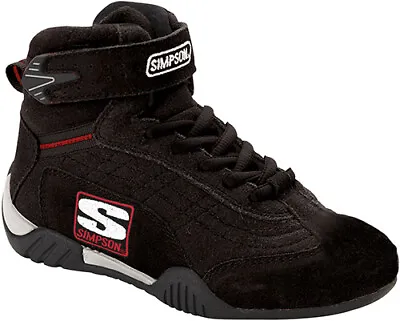 Simpson Racing AD125BK Adrenaline High Top Driving Shoes Adult 12.5 Black • $108.47