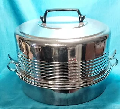 Vintage REGAL Ware Aluminum Stacking Double Cake/Pie Taker Carrier W/Locking Lid • $27.99