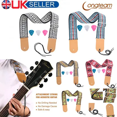 Embroidered Guitar Strap Fender Straps For Electric Acoustic Guitar Bass Uk HD • $18.59