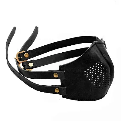 Medieval Leather Face Mask Gothic Cosplay Costume Mouth Cover Steampunk Black M • $19.95