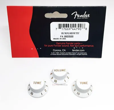 Genuine Fender Stratocaster/Strat White Control Guitar Knobs - 2 Tone 1 Volume • $9.65