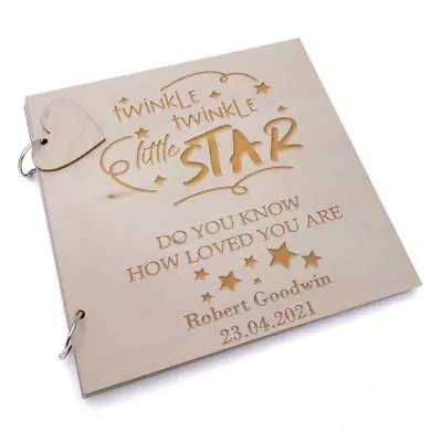 Personalised Baby  Scrap Book Photo Album Twinkle Twinkle LWOD-56 • £15.99