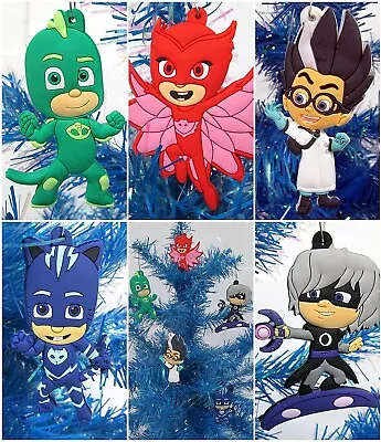 PJ Masks And Villains Christmas Tree Ornament Set Of 5 Vinyl Luna Girl Vector • $19.99