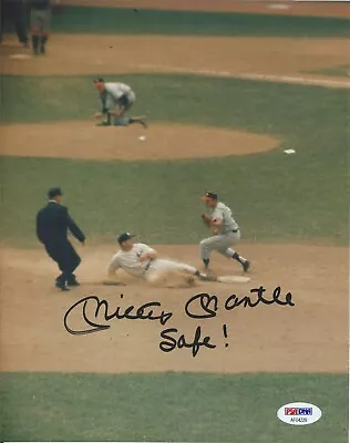 Mickey Mantle Safe! Psa/dna Certified Signed 8x10 Photograph Autographed • $695