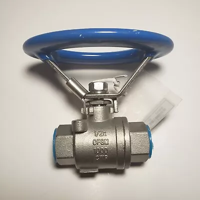 1/2 Ball Valve NPT 316 SS With Locking Handle FNW 1000 CWP • $31.99