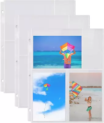 Photo Album Refill Pages - (4X6 Mixed Format 25 Pack) For 150 Photos 3-Ring Bi • $10.79