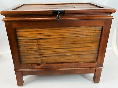 Vintage 21  Maple Wood Bamboo Writing Desk Secretary Chest Keepsake Box Table • $249.99