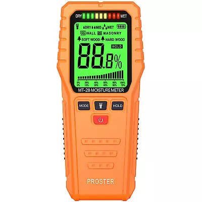 𝓟𝓻𝓸𝓼𝓽𝓮𝓻 Pinless Damp Detector Wood Moisture Meter Wood Humidity Test ±4% • $25.95