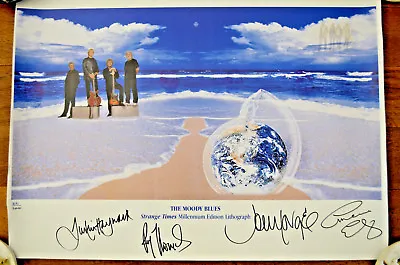The Moody Blues  Strange Times  Millennium Edition Lithograph Autographed1999 • $275