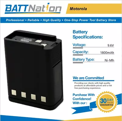 9.6V 1800mAh NiMh Battery For Motorola NTN4824 NTN4834A NTN5414 HT600 P200 • $25.45