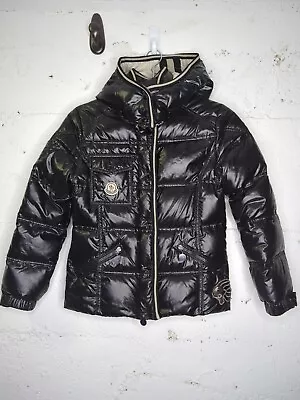 Women's MONCLER Quincy Black Hooded Down Puffer Jacket RARE Size 00 READ • $224.98