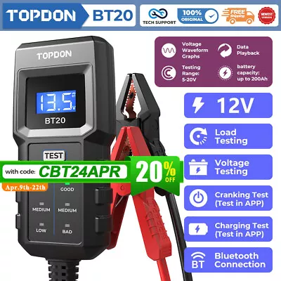 TOPDON BT20 Battery Load Tester Battery Analyzer 12V Car Truck Mechanics Repair • $32.99