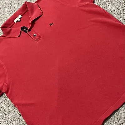 Burberry Shirt Mens 2XL* Red Embroidered Logo Short Sleeve Polo • $43.99