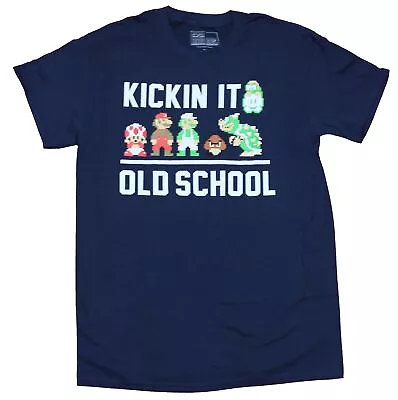 Super Mario Brothers Adult New T-Shirt  -  Kickin It Old School 8-Bit Line Up • $16.98