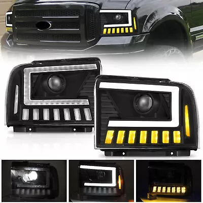 LED DRL Sequential Headlights For 2005-07 Ford F250 F350 F450 F550 SuperDuty L+R • $184.99