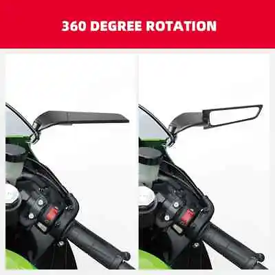 $130.39 • Buy For KAWASAKI ZX6R ZX636 ZX7R ZX9R ZX10R Wind Wing Rearview Mirrors Adjustable Ro