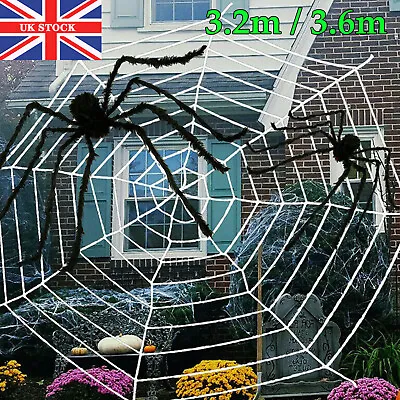 UK Horrible Big Stretchy Spider Web Halloween Cobweb Party Decors Haunted House • £8.69