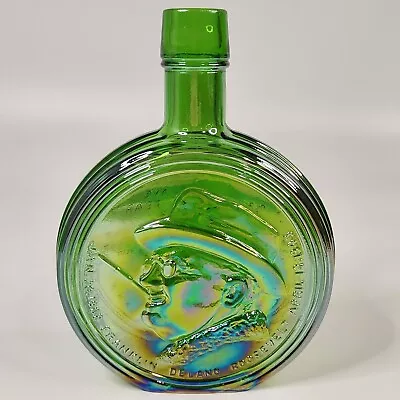 Vintage Franklin D. Roosevelt Wheaton 1st Edition Iridescent Green Liquor Bottle • $45.25