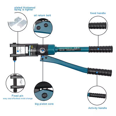 120KN Hydraulic Crimping Tool 16-300m㎡ Cable Wire Crimper Butt Connector 20 Dies • $52