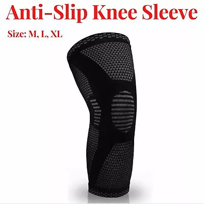 Knee Compression Sleeve Gym Sports Leg Brace Support Joint Pain Relief Running • $9.99