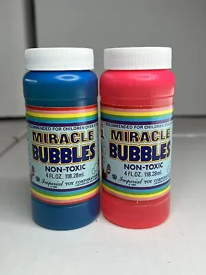 Vintage Lot Of 2 Bottles 4oz 1987 Imperial Toy Miracle Bubbles New Sealed • $19.99