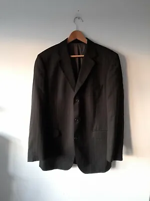 Yves Saint Laurent Mens Charcoal Grey Striped Blazer Jacket Size 42 Regular  • £37