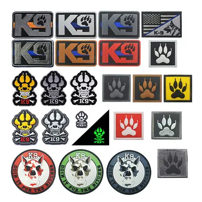 Embroidered K9 Crossbone Attack Police Service Dog Patch Emblem Fastener Badge • $5.22