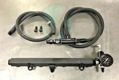 K Swap Center Feed 6AN Wrinkle Black Fuel Rail Kit EG EK DC2 K Tuned Fuel Filter • $339.95