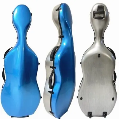 Blue+/Gray Color Carbon Fiber Composite Cello Case 4/4 With Wheelsfree Shipping • $315