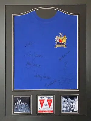 FRAMED MANCHESTER UNITED 1968 EUROPEAN CUP FINAL SHIRT SIGNED X 8 CHARLTON COA • $1136.64