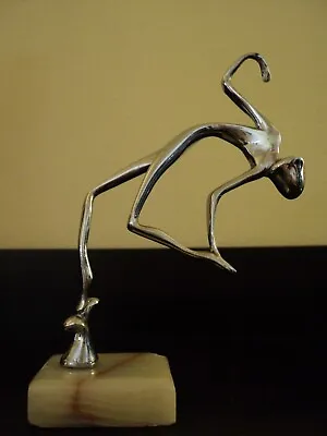 Antique Hagenauer Style Figurine Dancing Woman Chromed Bronze Onyx Art Decó • £317.38