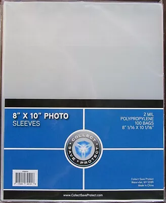 (100) CSP  8x10 PHOTO PRINT DOCUMENT 2 MIL SOFT POLY STORAGE DISPLAY SLEEVES • $13.90